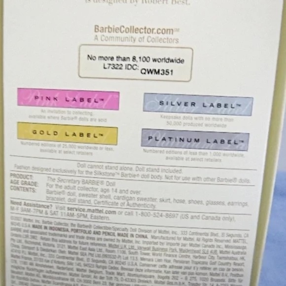 2007 Barbie Doll Silkstone The Secretary fashion model GOLD label - Picture 5 of 6